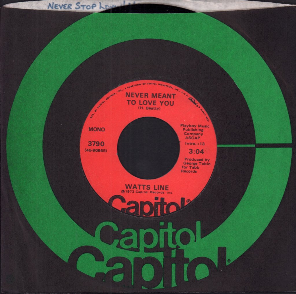 Watts Line - Never Stop Lovin' Me - 7 Inch
