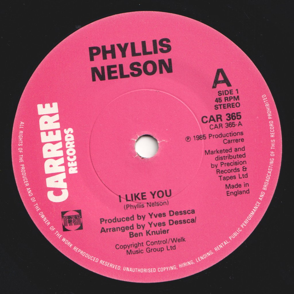 Phyllis Nelson - I Like You - 7 Inch