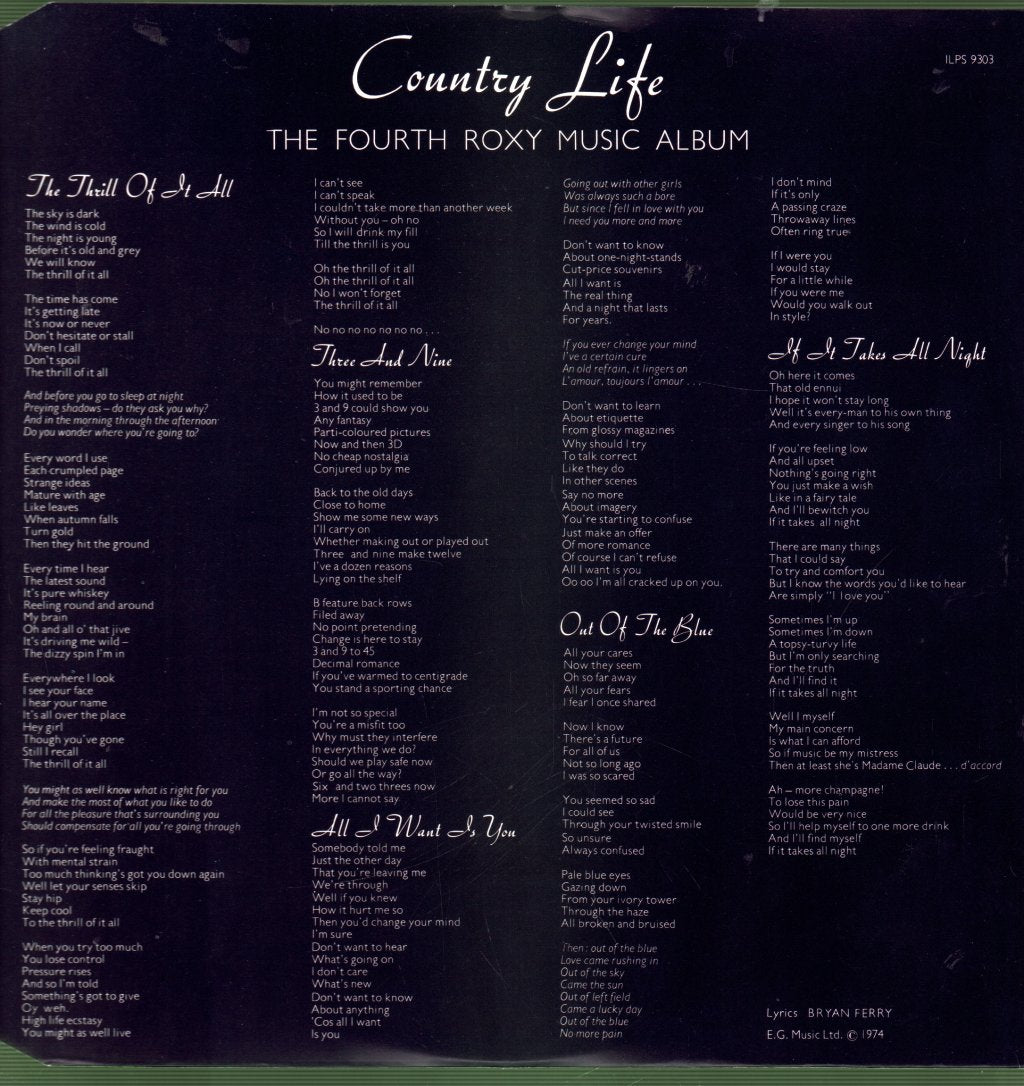 Roxy Music - Country Life - Lp