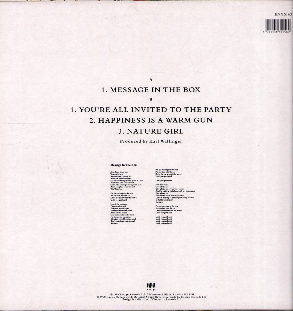 World Party - Message In The Box - 12 Inch