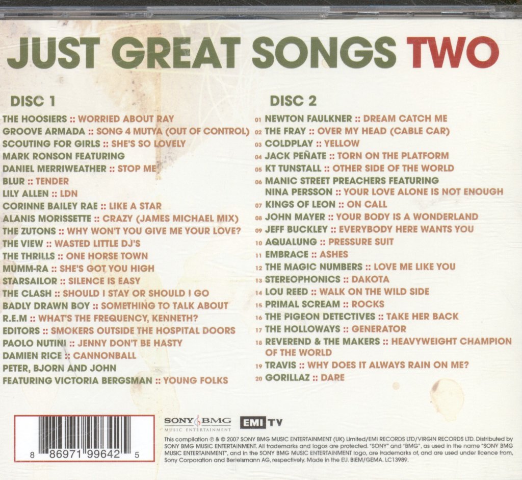 Various Artists - Just Great Songs Two - Double Cd