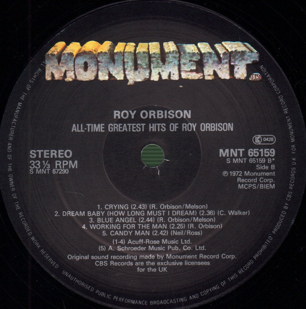 Roy Orbison - All Time Greatest Hits - Double Lp
