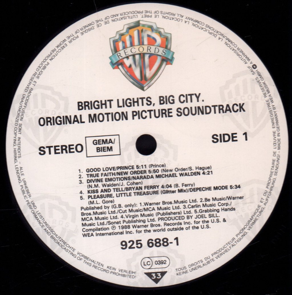Various Artists - Bright Lights Big City Original Motion Picture Soundtrack - Lp