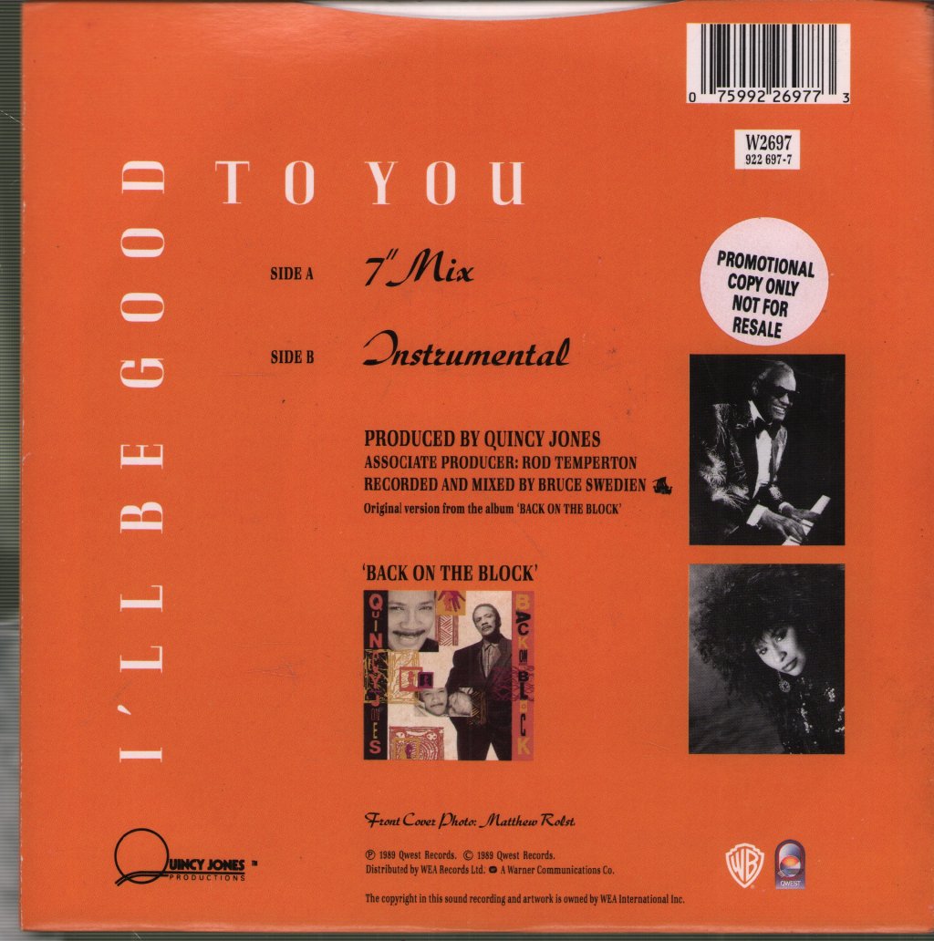 Quincy Jones - I'll Be Good To You - 7 Inch