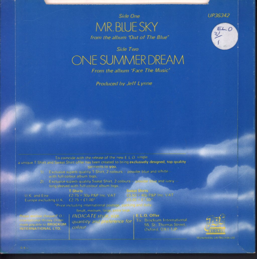 Electric Light Orchestra - Mr Blue Sky - 7 Inch