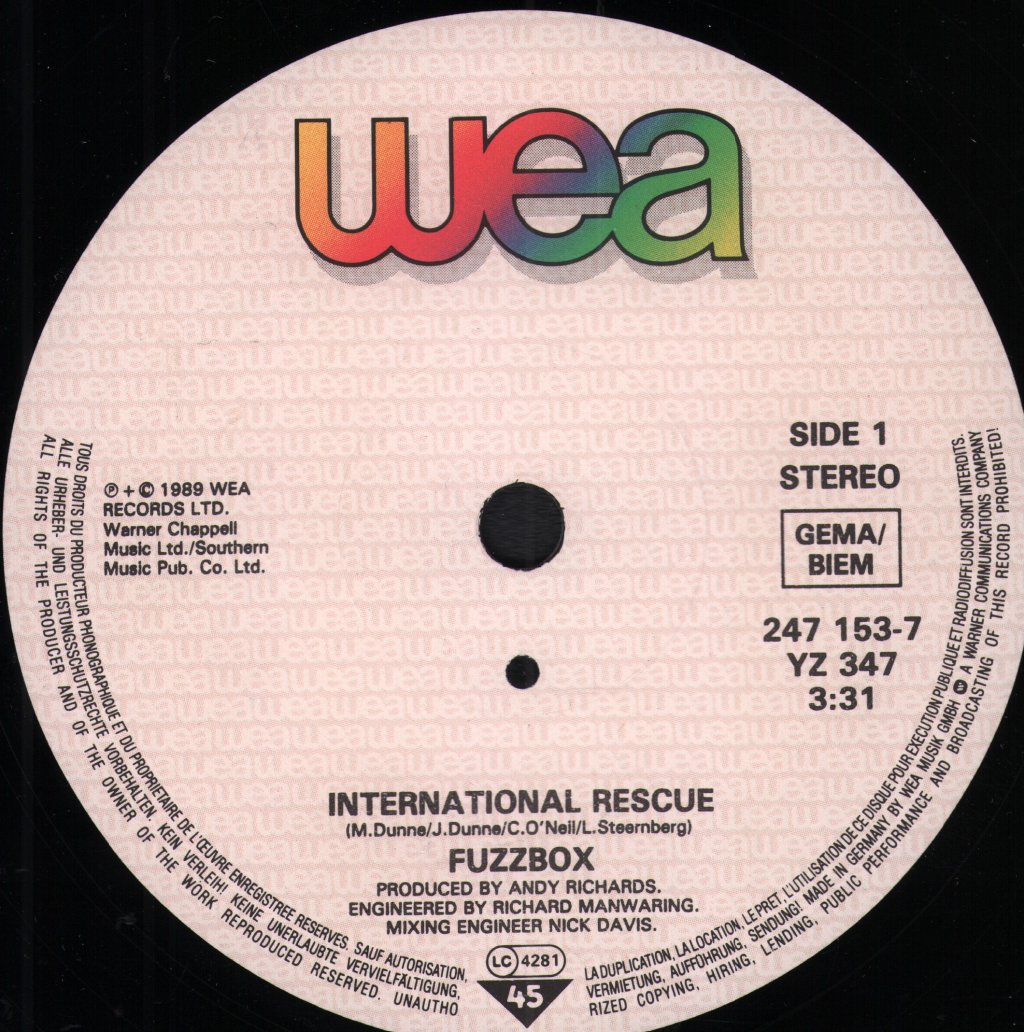 Fuzzbox - International Rescue - 7 Inch