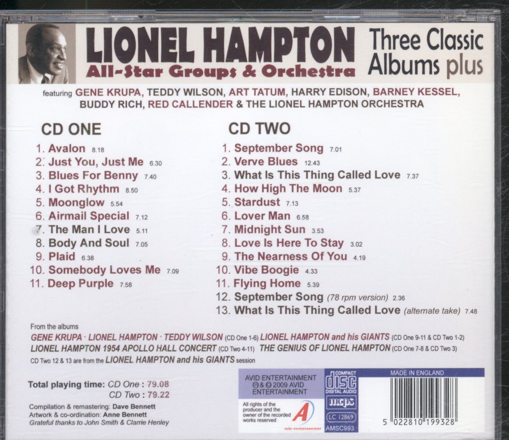 Lionel Hampton - All-Star Groups & Orchestra - Double Cd