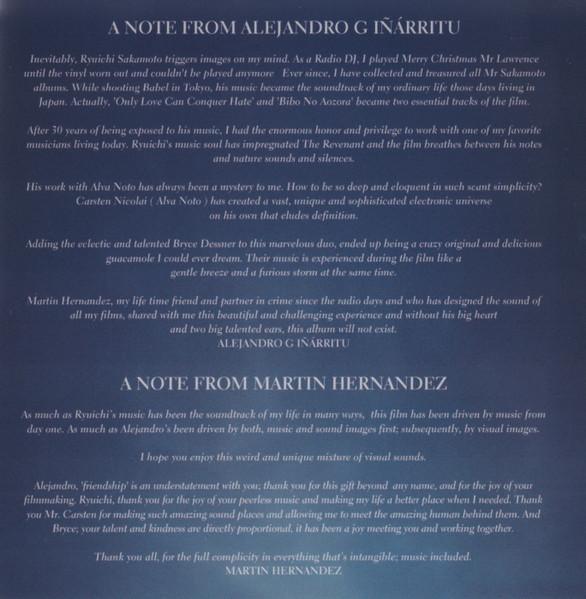 Ryuichi Sakamoto and Alva Noto with Bryce Dessner - Revenant Original Motion Picture Soundtrack - Cd