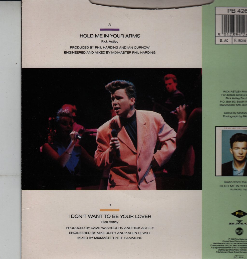 Rick Astley - Hold Me In Your Arms - 7 Inch
