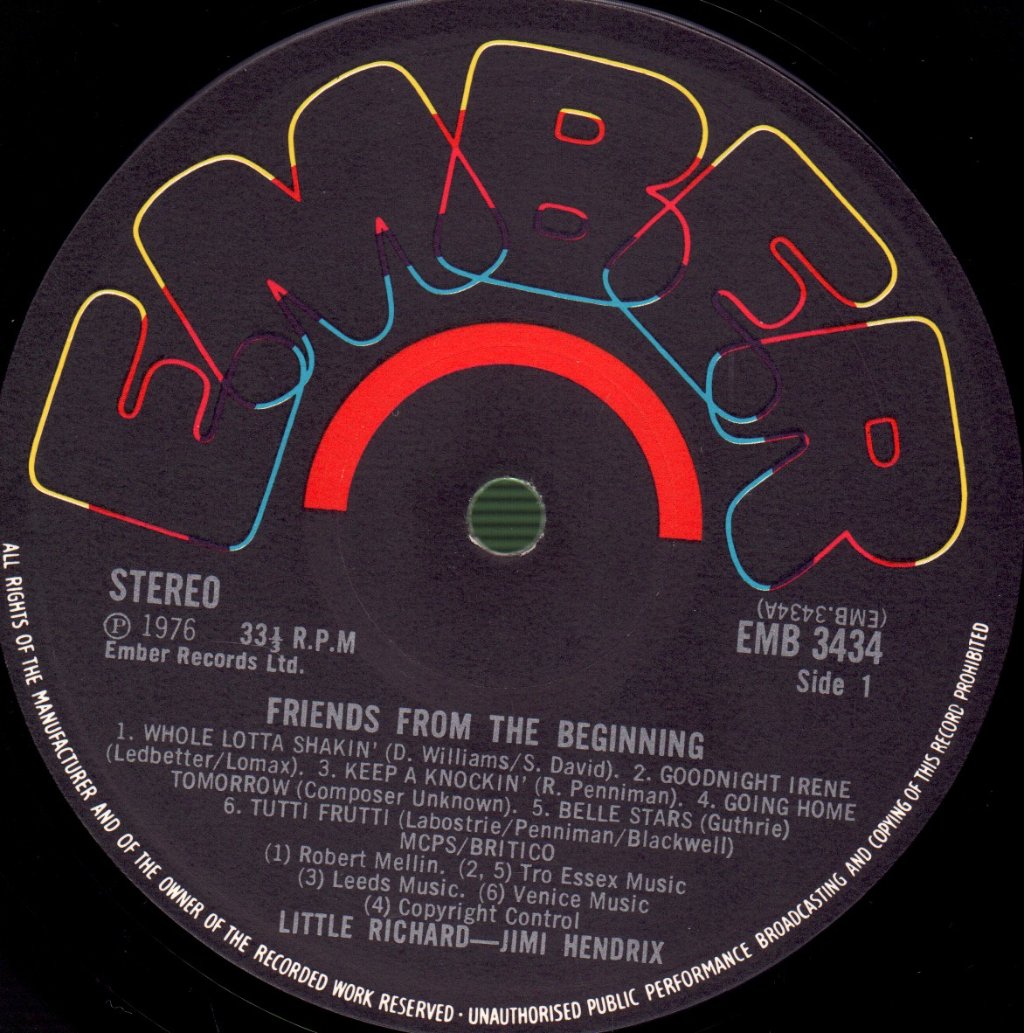 Little Richard / Jimi Hendrix - Friends From The Beginning - Lp