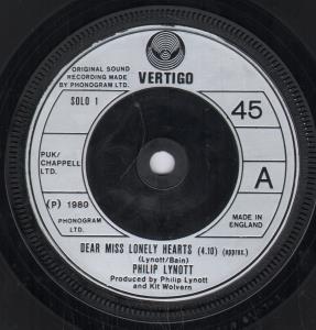 Phil Lynott - Dear Miss Lonely Hearts - 7 Inch