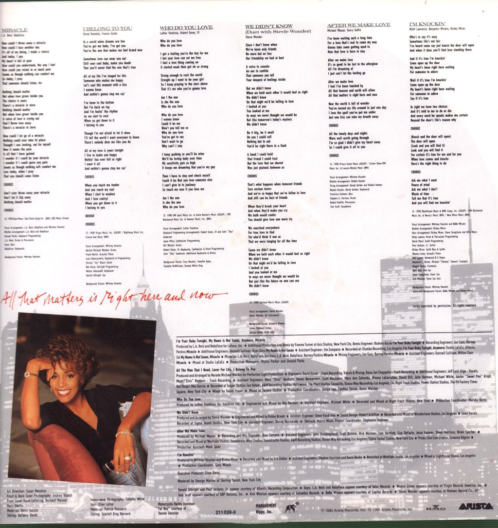 Whitney Houston - I'm Your Baby Tonight - Lp