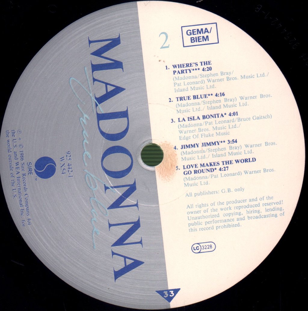 Madonna - True Blue - Lp