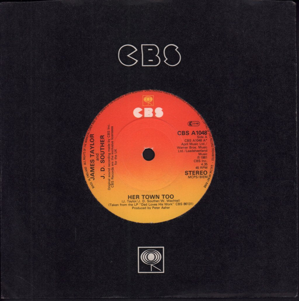 James Taylor And J D Souther - Her Town Too - 7 Inch