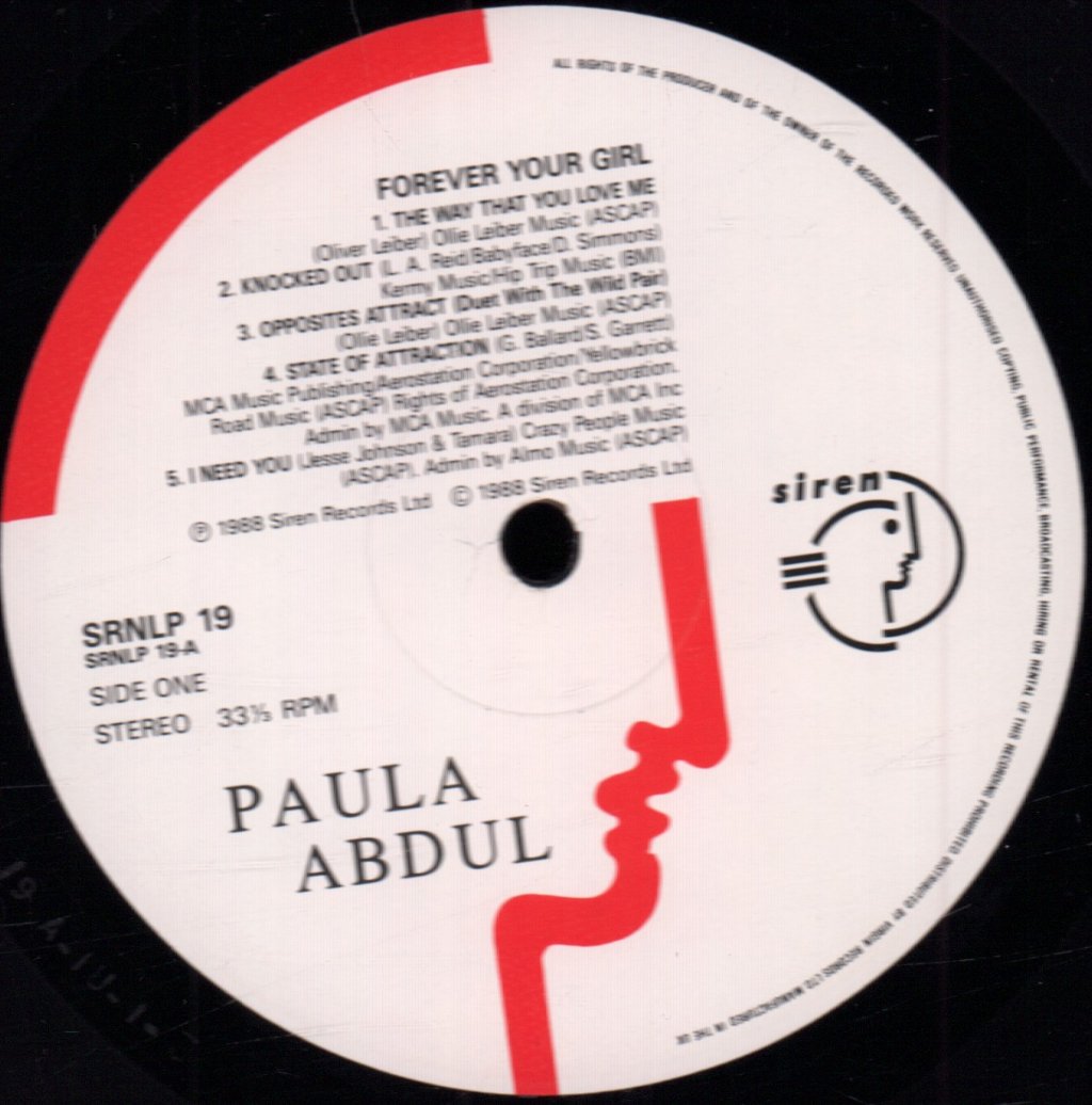 Paula Abdul - Forever Your Girl - Lp