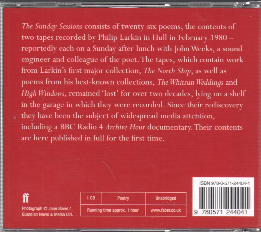Philip Larkin - Sunday Sessions - Philip Larkin Reading His Poetry - Cd