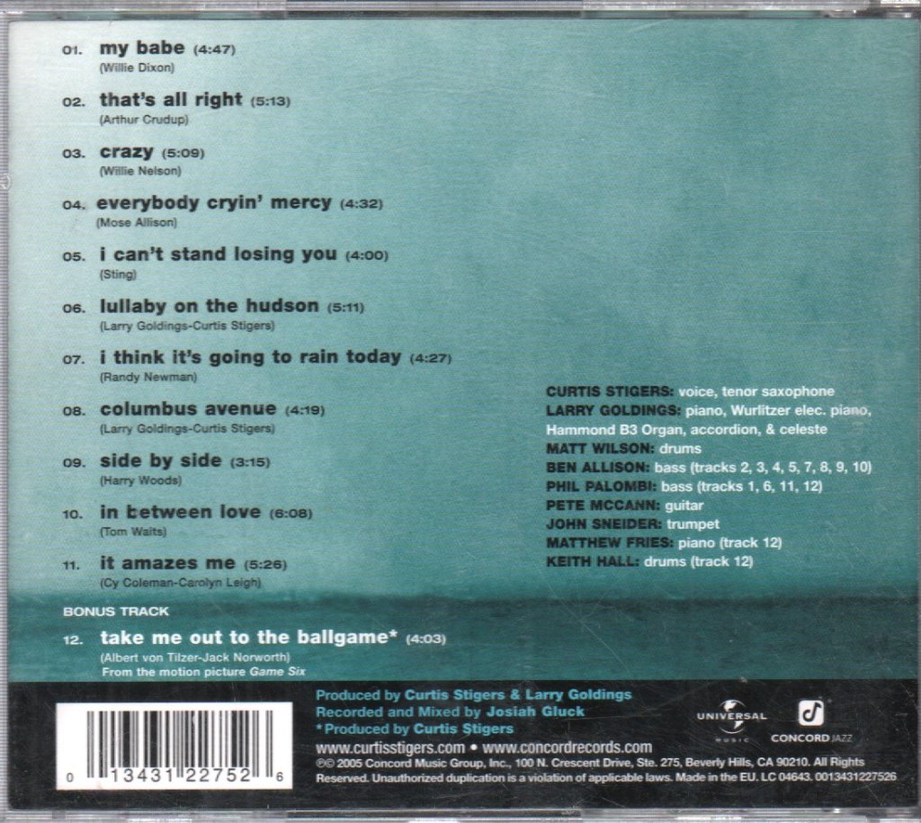 Curtis Stigers - I Think It's Going To Rain Today - Cd