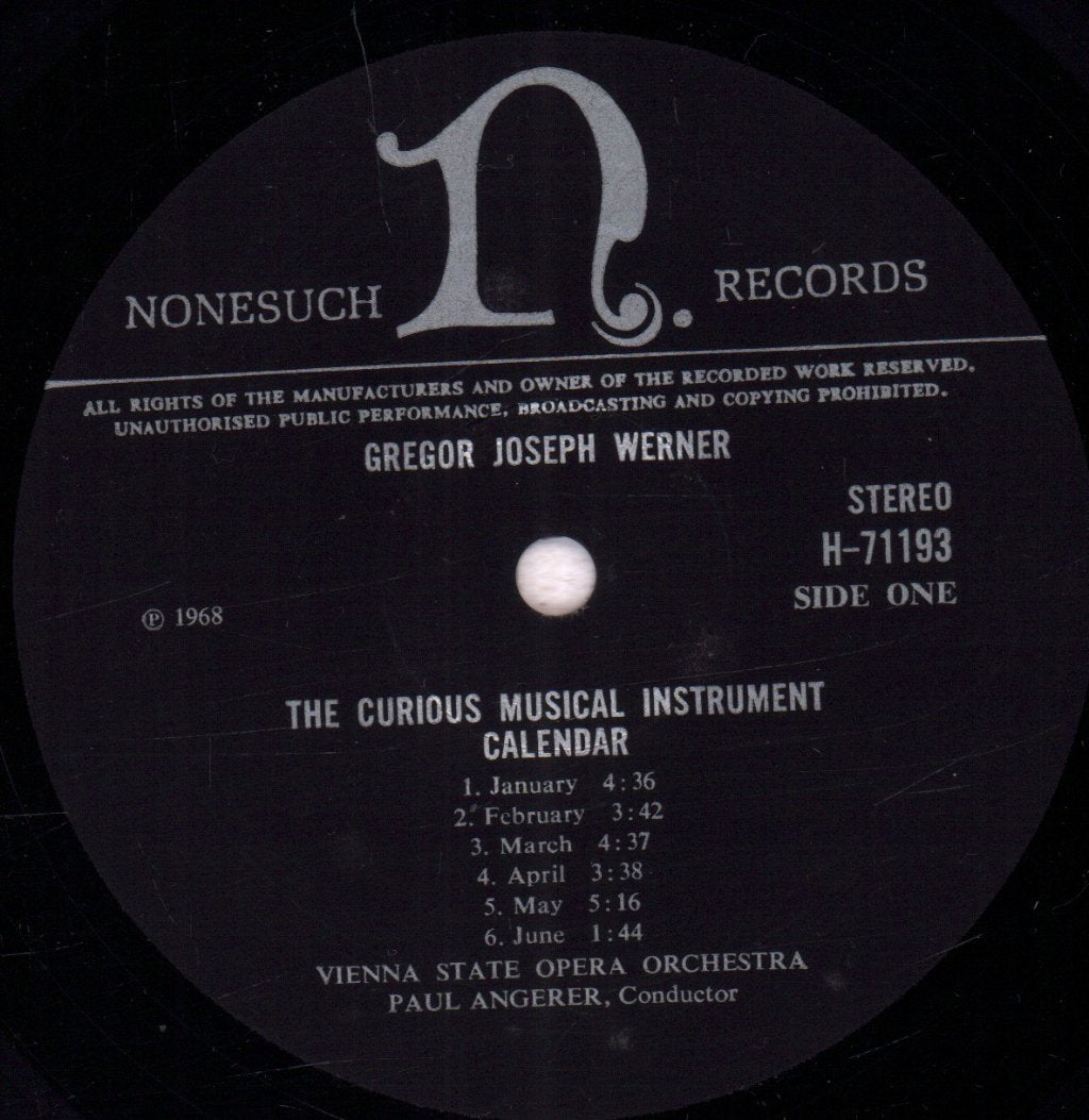 Vienna State Opera Orchestra - werner Excerpts From The Curious Musical Instrument Calendar - Lp