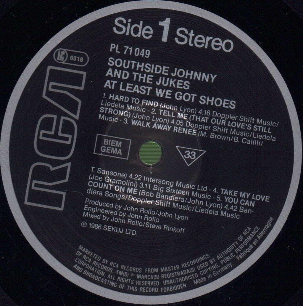 Southside Johnny And The Asbury Jukes - At Least We Got Shoes - Lp
