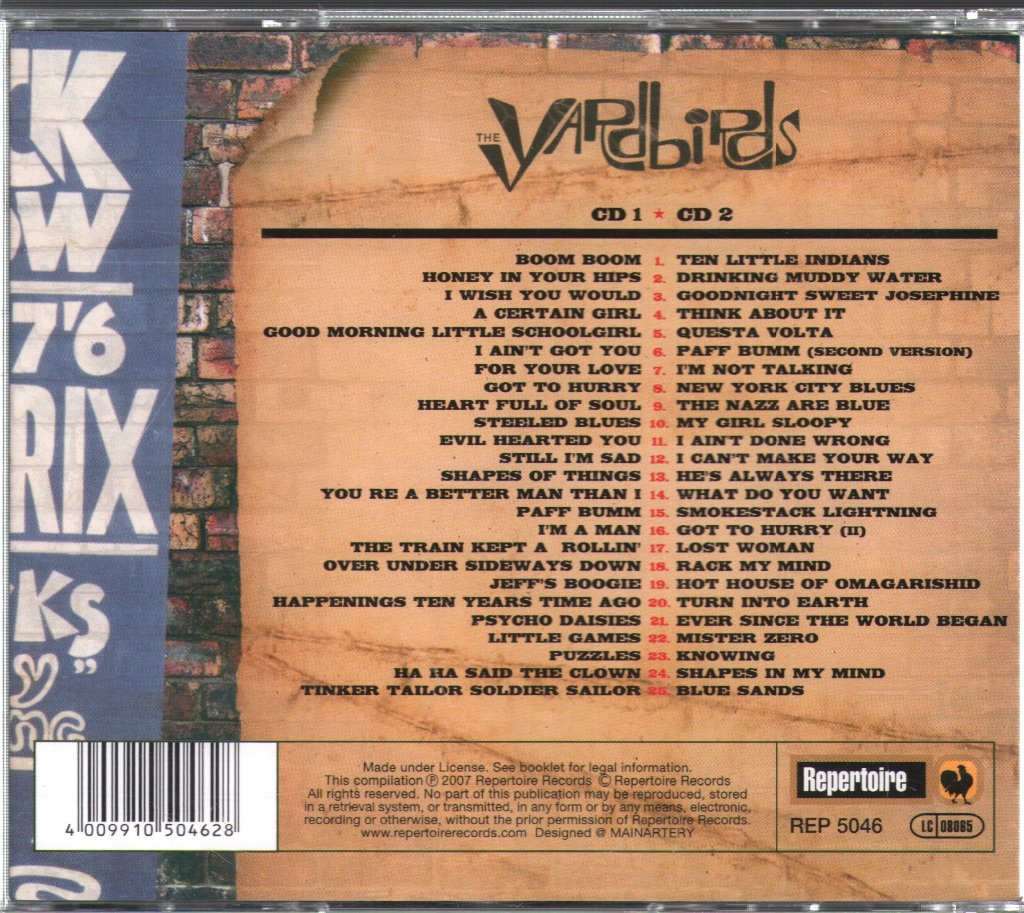 Yardbirds - As, Bs & EPs - Double Cd