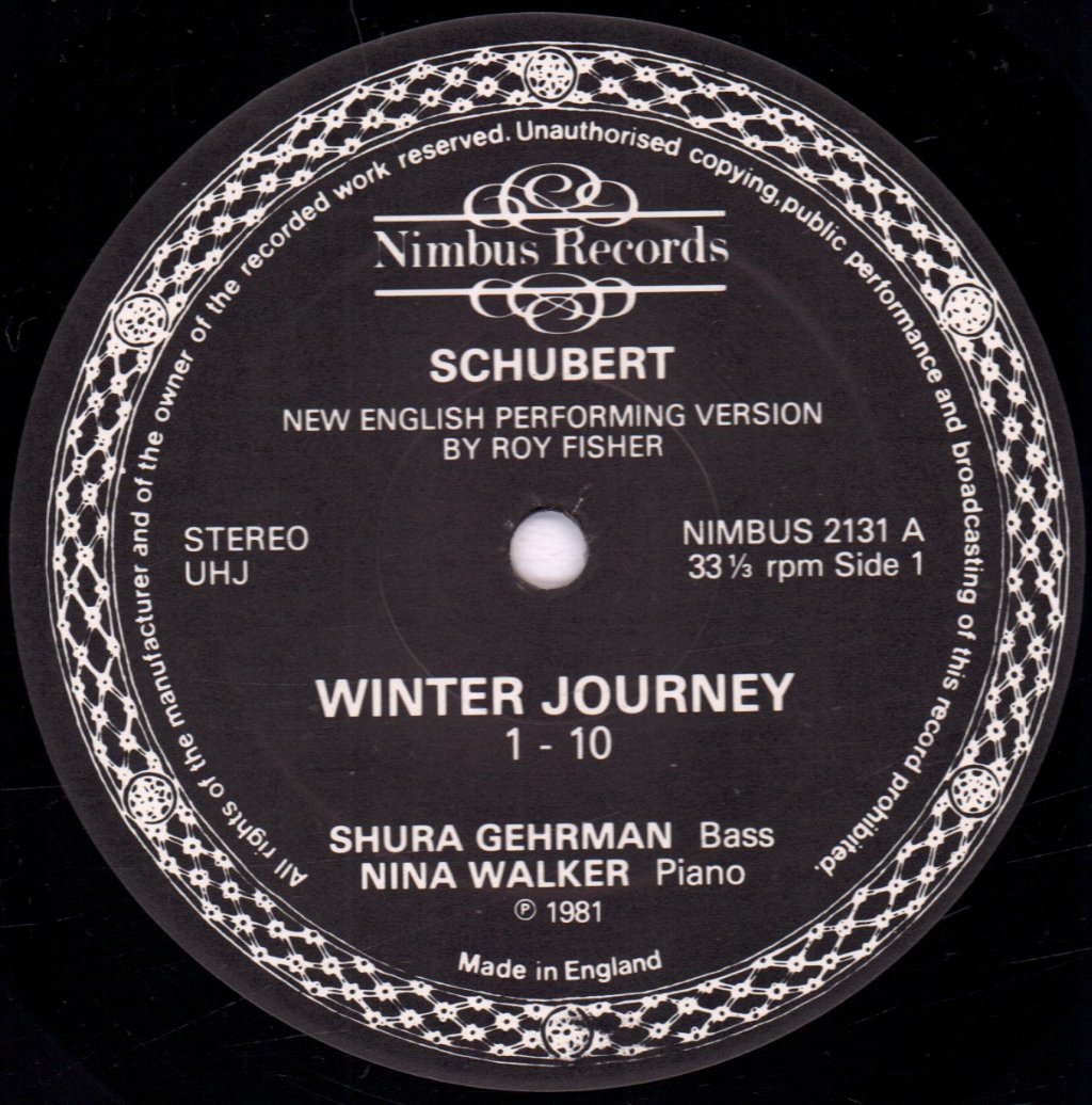 Shura Gehrman / Nina Walker - schubert Winter Journey - Lp
