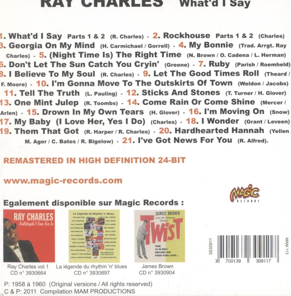 Ray Charles - What'd I Say - Cd
