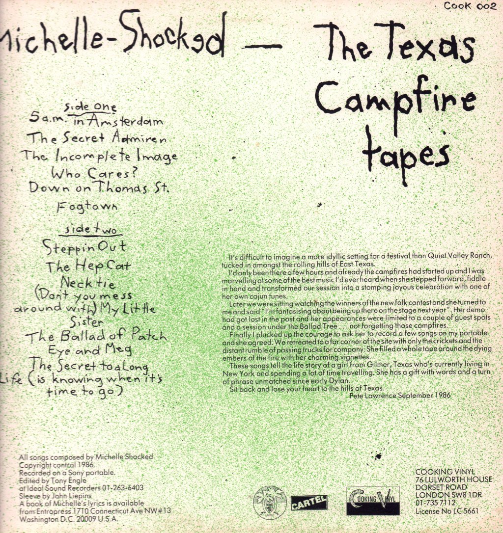 Michelle Shocked - Texas Campfire Tapes - Lp