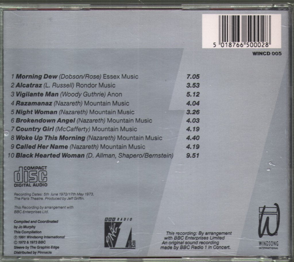 Nazareth - BBC Radio 1 Live In Concert - Cd