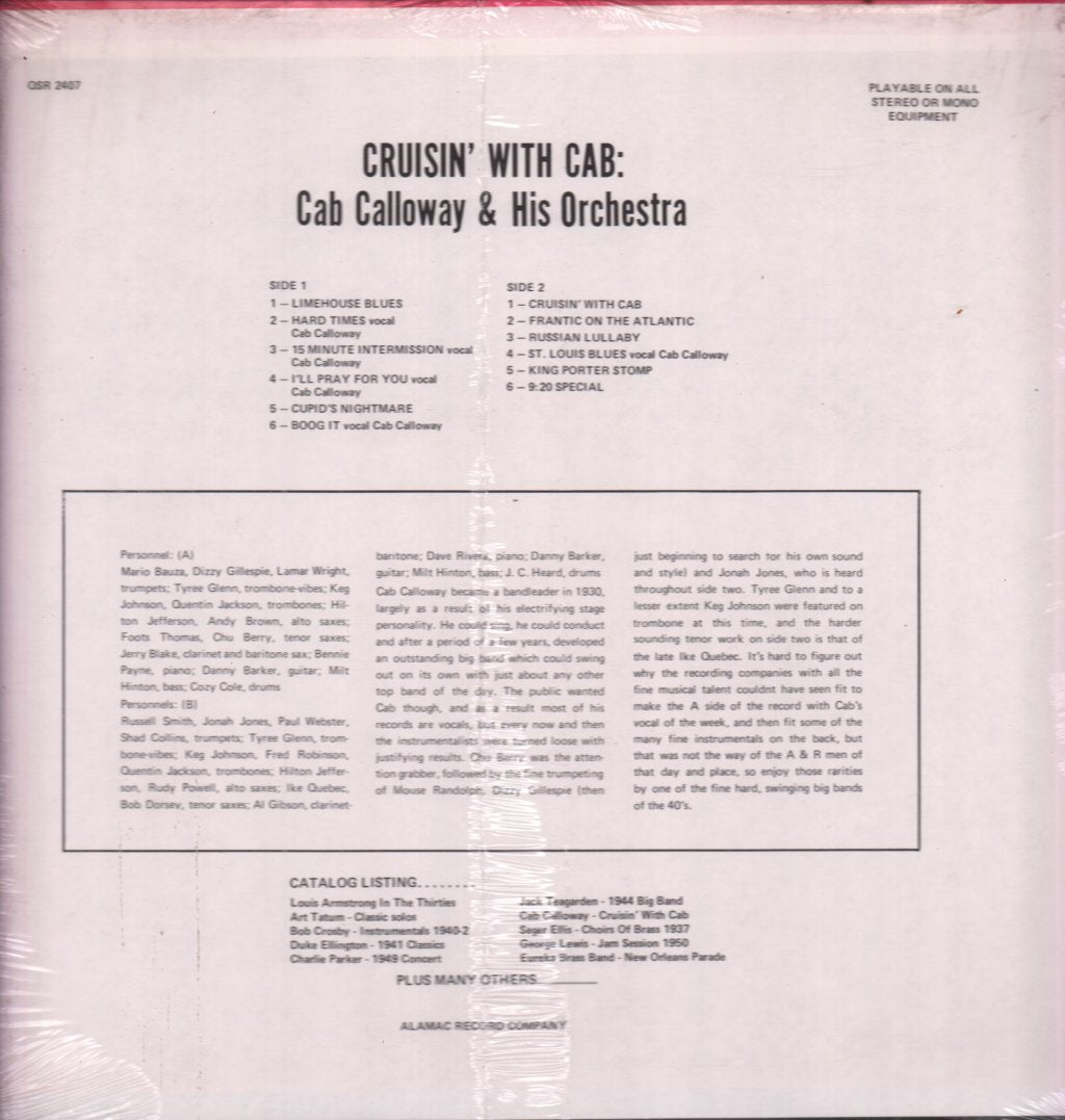 Cab Calloway - Cruisin' With Cab - Lp