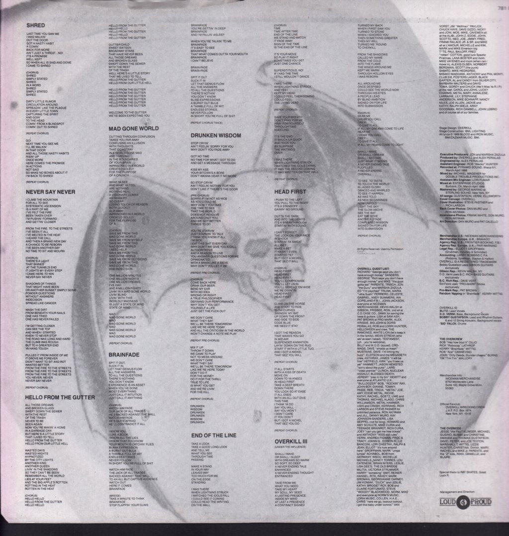 Overkill (Metal Group) - Under The Influence - Lp