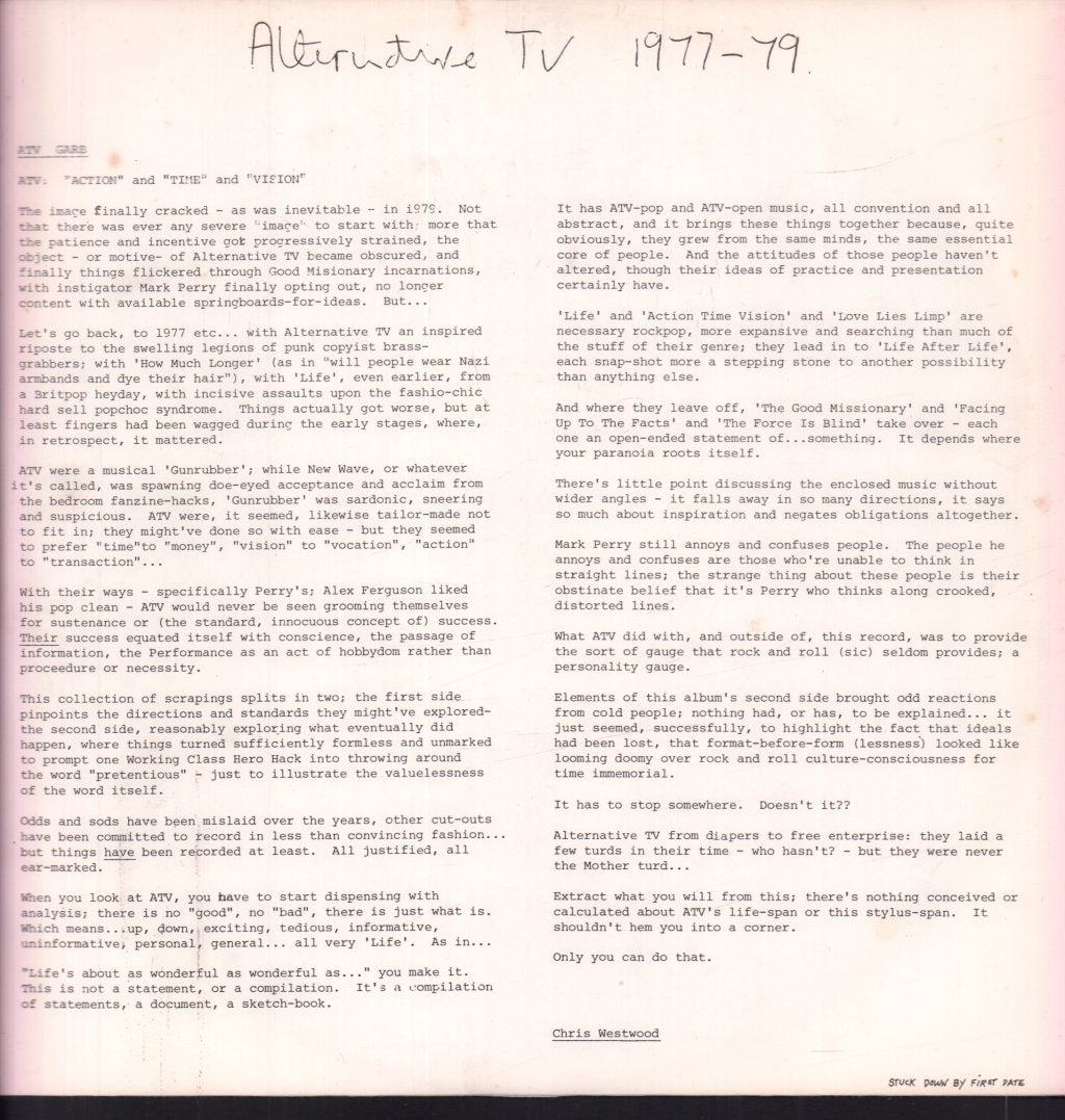 Alternative Tv - Action Time Vision - Lp