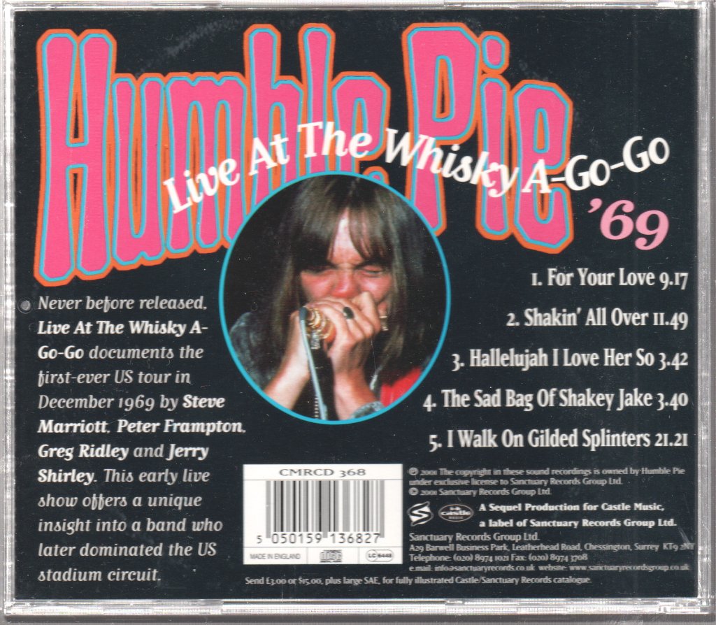 Humble Pie - Live At The Whiskey A Go Go 69 - Cd