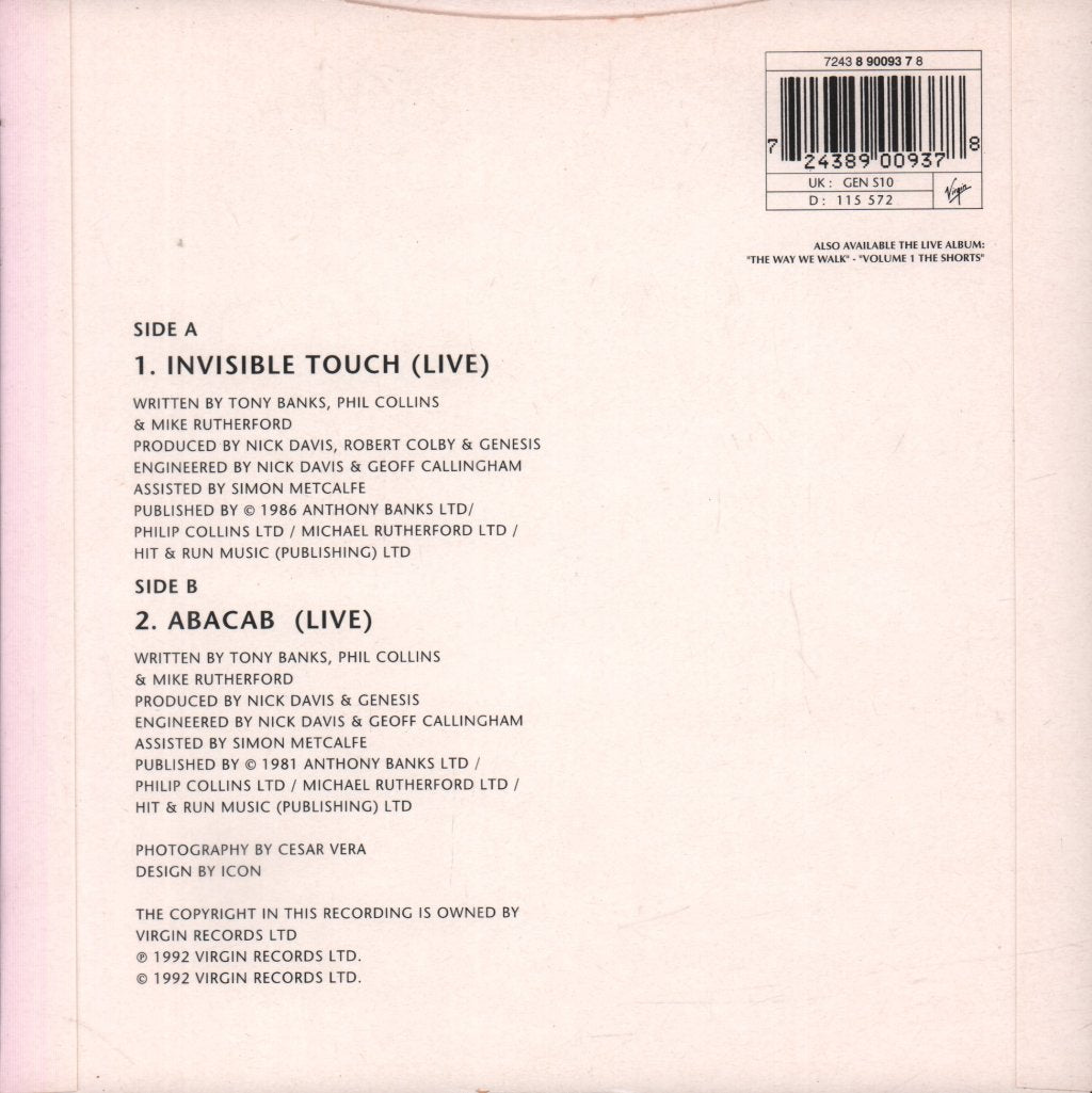 Genesis - Invisible Touch - 7 Inch