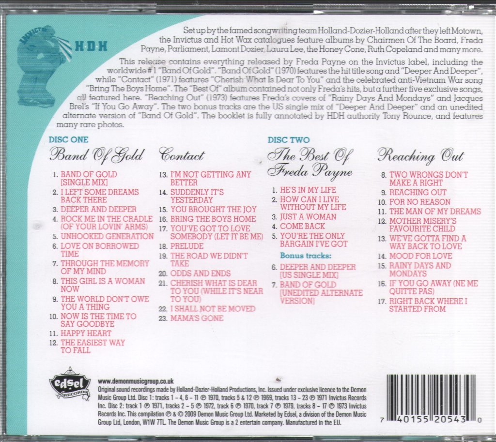 Freda Payne - Band Of Gold + Contact + The Best Of + Reaching Out - Double Cd
