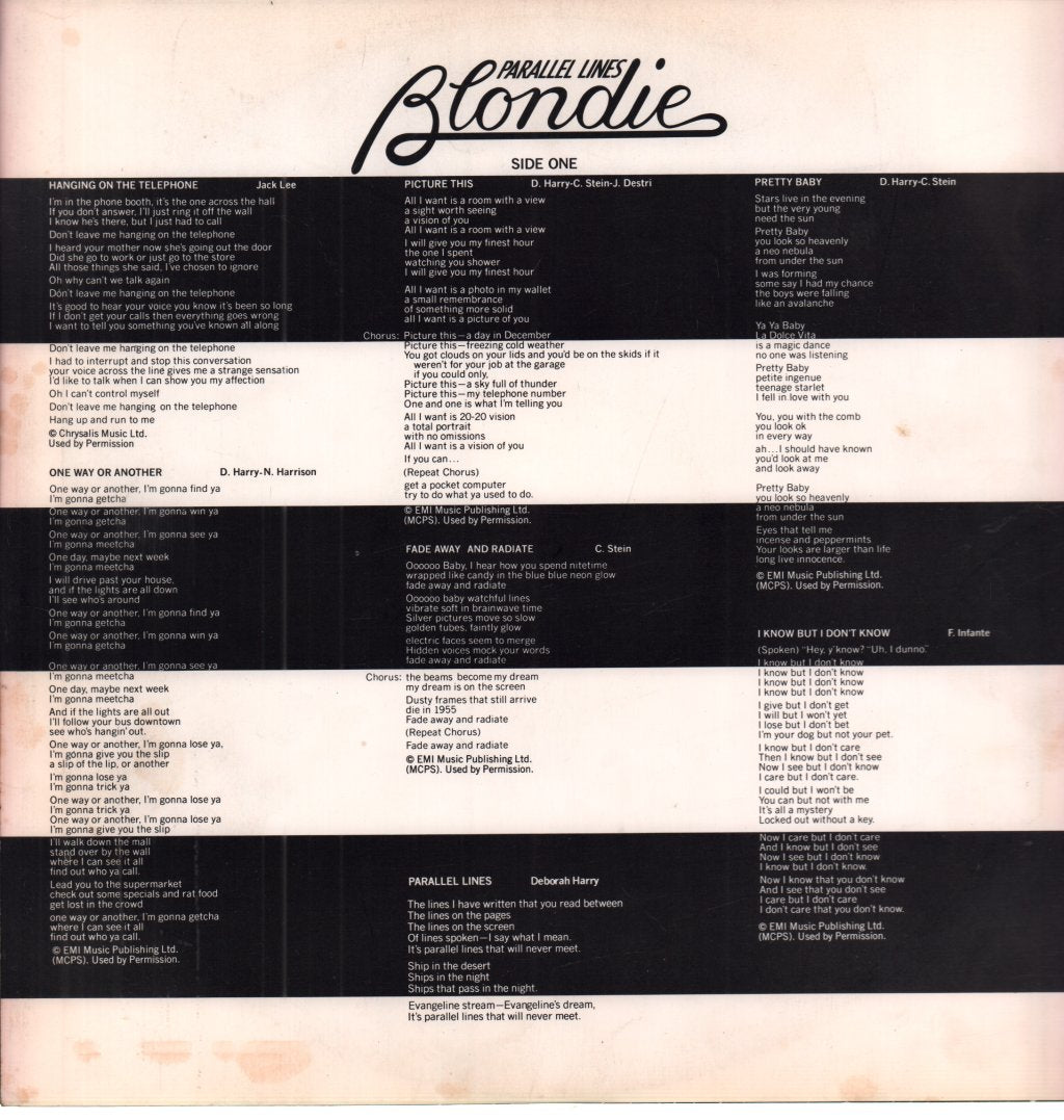 Blondie - Parallel Lines - Lp