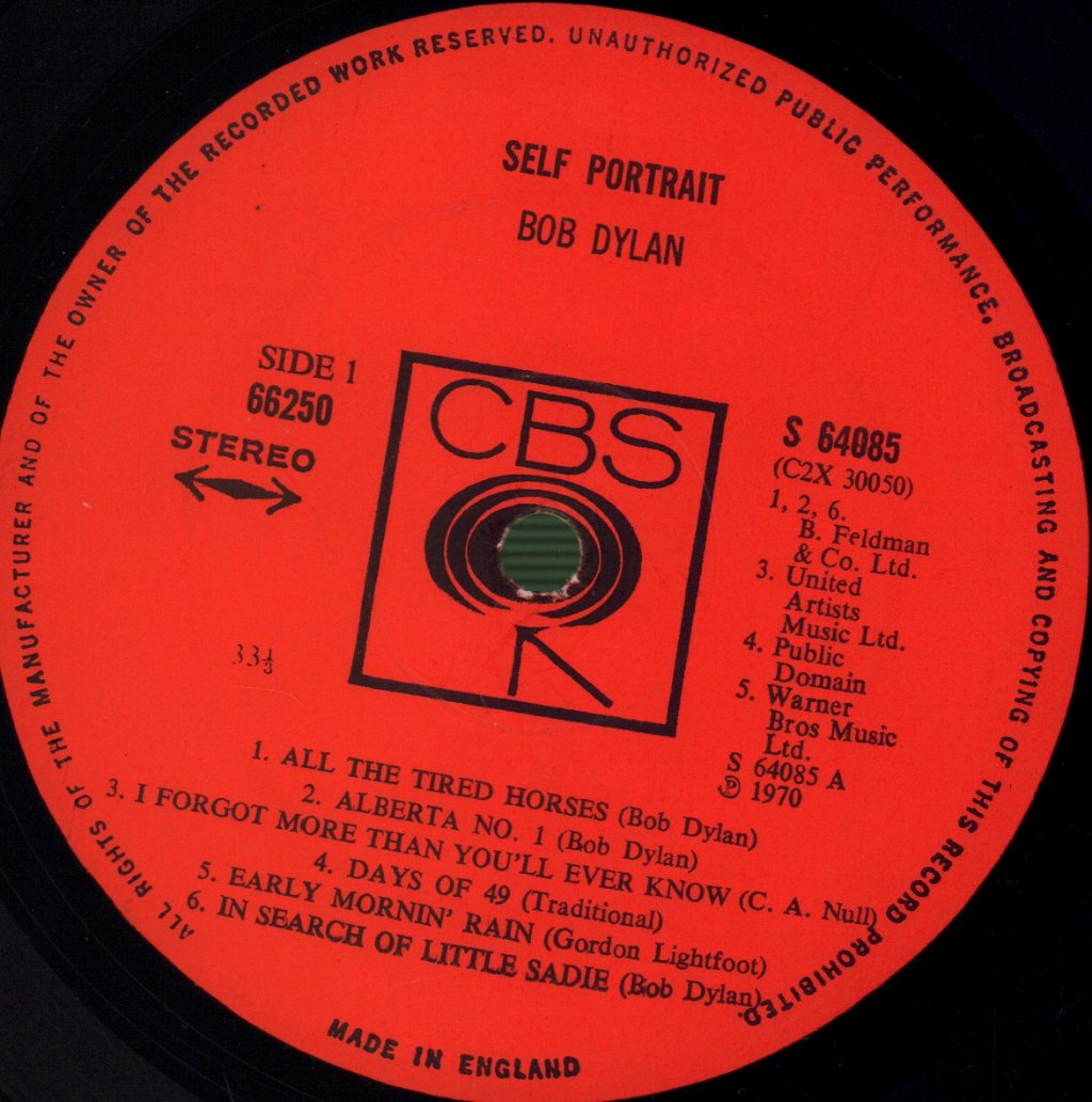 Bob Dylan - Self Portrait - Double Lp