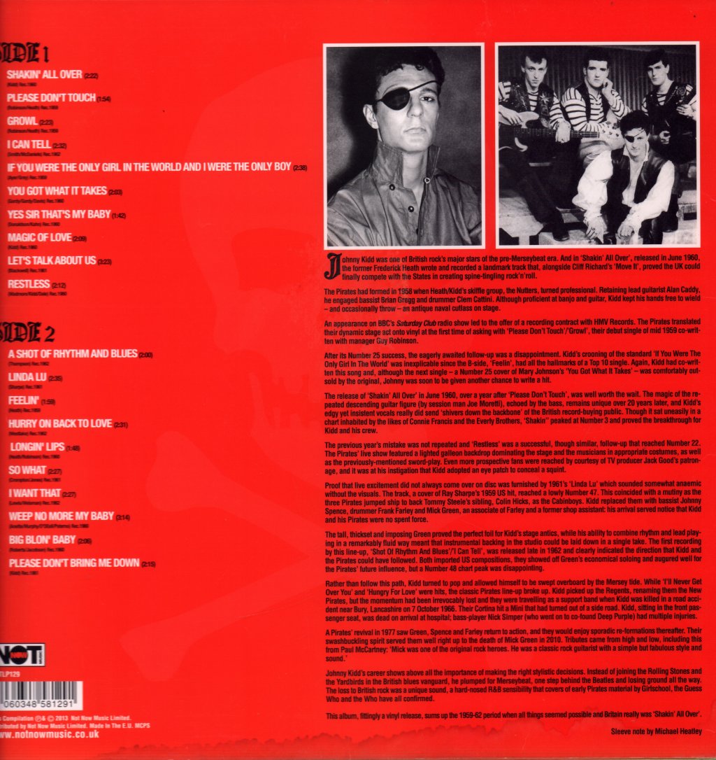 Johnny Kidd And The Pirates - Shakin' All Over (Greatest Hits) - Lp