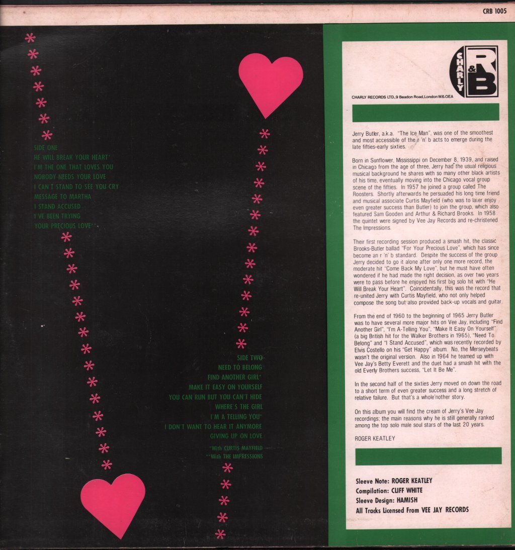Jerry Butler (Soul Singer) - Up On Love - Lp