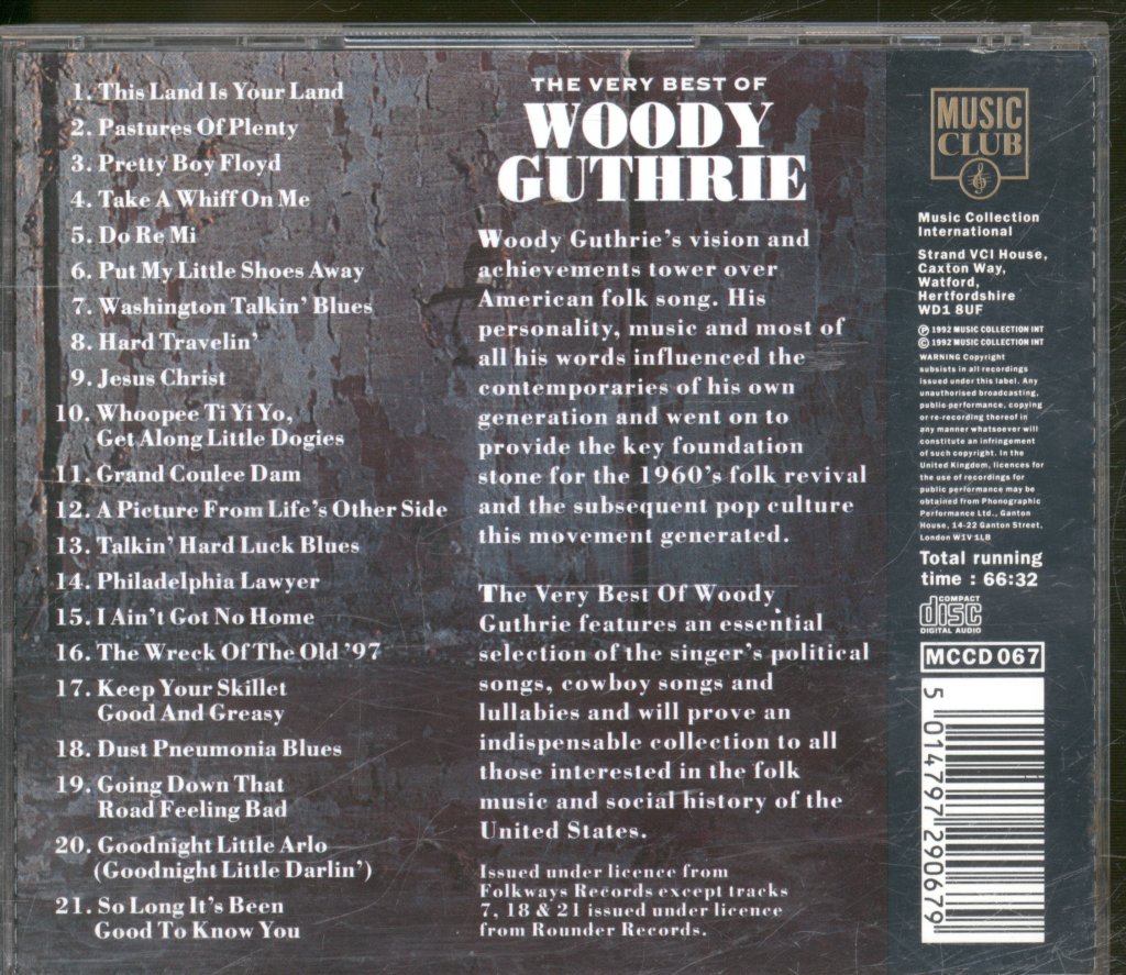 Woody Guthrie - Very Best Of Woody Guthrie - Cd