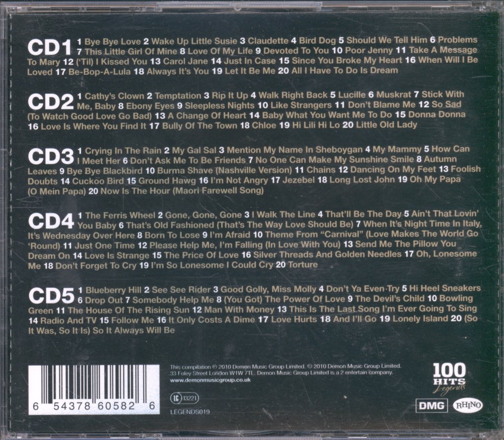 Everly Brothers - 100 Hits Legends - Cd Set