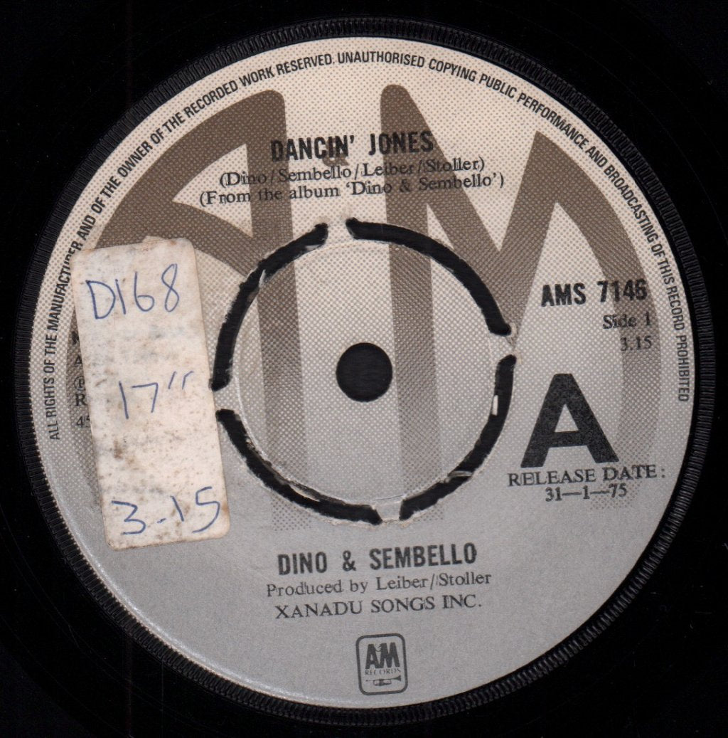 Dino And Sembello - Dancin` Jones - 7 Inch