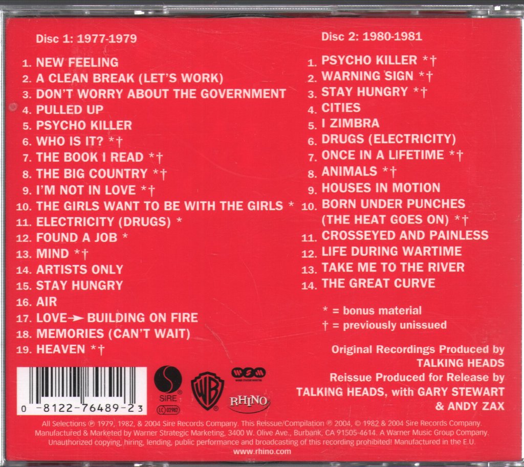 Talking Heads - Name Of This Band Is Talking Heads - Double Cd