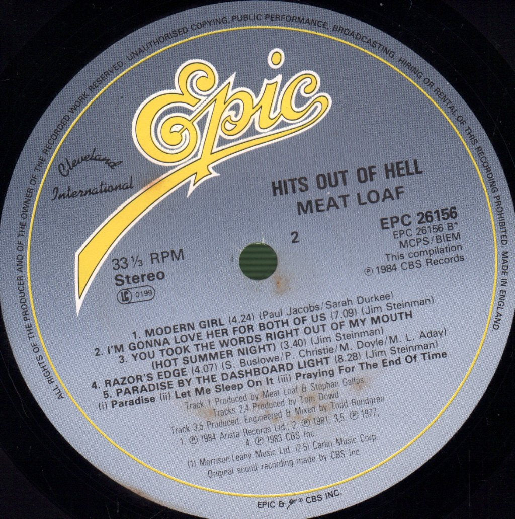 Meat Loaf - Hits Out Of Hell - Lp