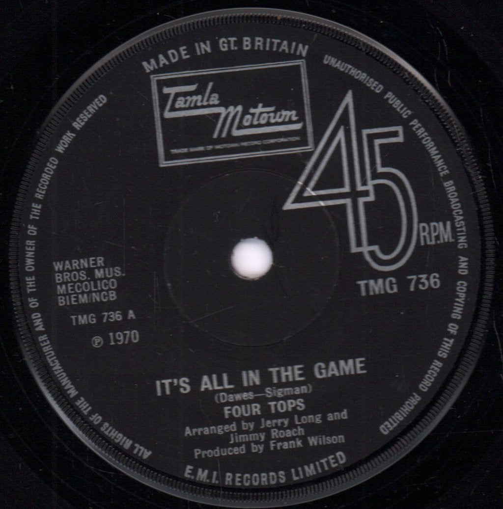 Four Tops - It's All In The Game - 7 Inch