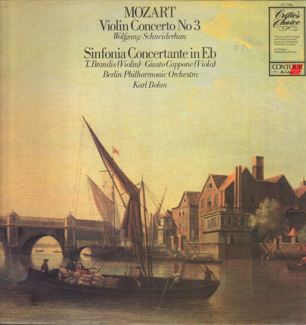 Wolfgang Schneiderhan / Thomas Brandis / Giusto Cappone / Karl Bohm - Mozart Violin Concerto / Sinfonia Concertante In Eb - Lp