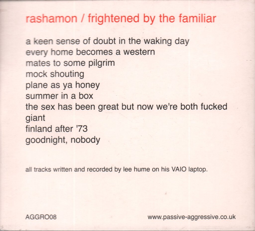Rashamon - Frightened By The Familiar - Cd