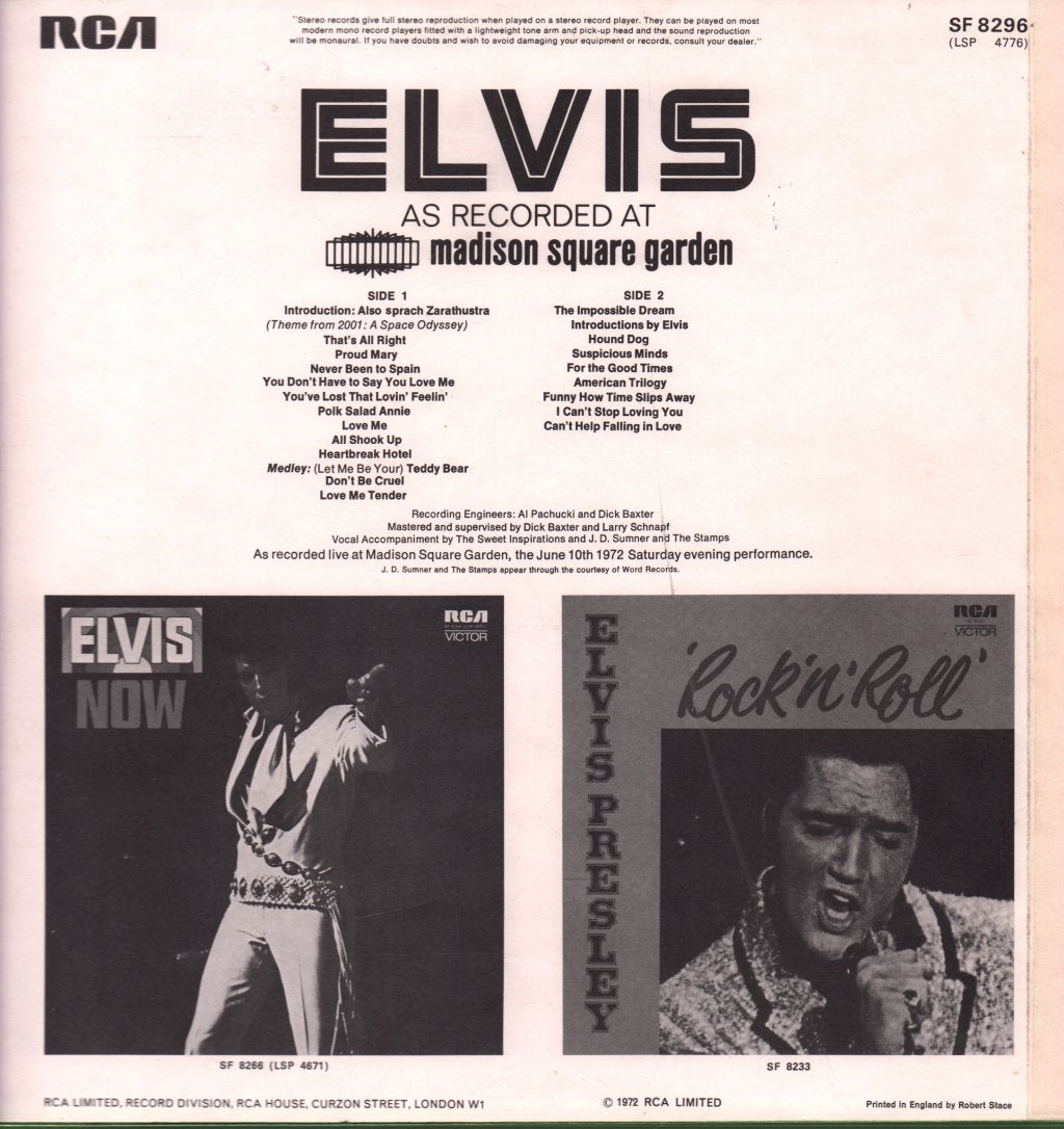 Elvis Presley - As Recorded At Madison Square Garden - Lp