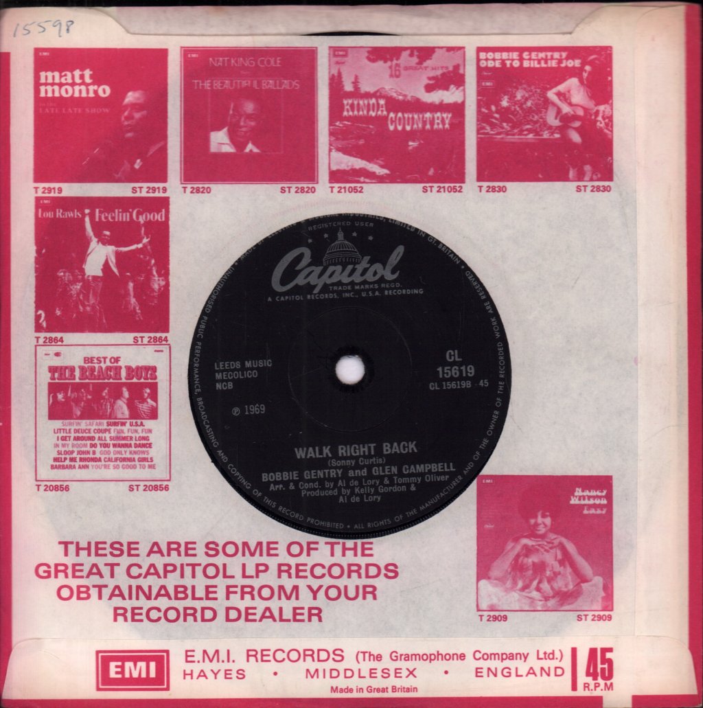 Bobbie Gentry And Glen Campbell - All I Have To Do Is Dream - 7 Inch