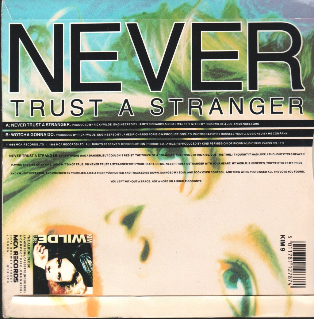 Kim Wilde - Never Trust A Stranger - 7 Inch