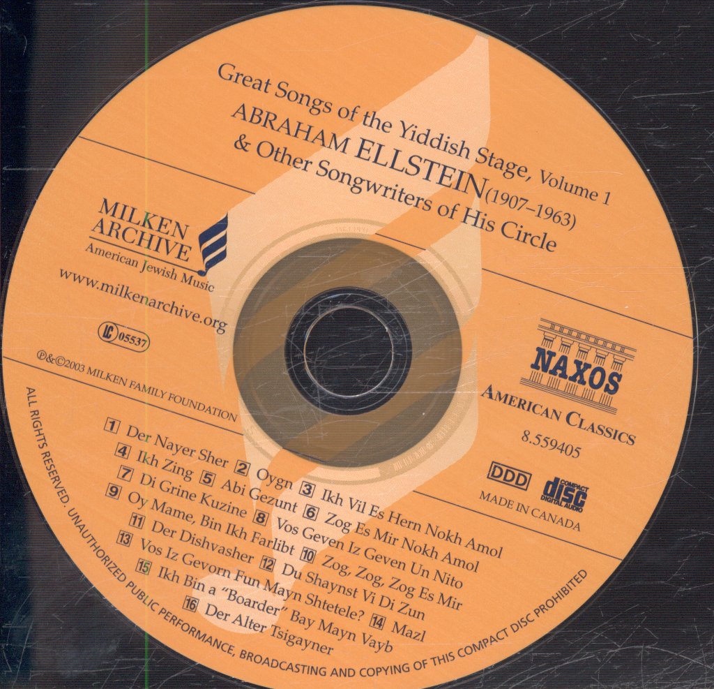 Vienna Chamber Orchestra, Elli Jaffe - Abraham Ellstein - Great Songs Of The Yiddish Stage, Volume 1 - Cd